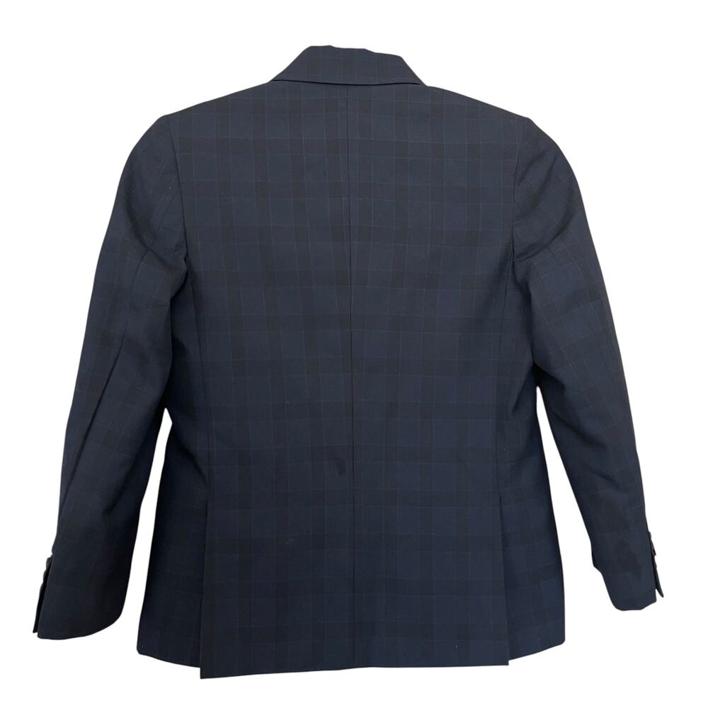 Leo & Zachary Boys Navy Black Plaid Suit Sports Jacket Blazer size 10 - Picture 3 of 14